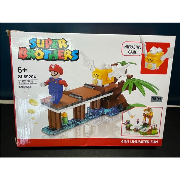 Lot of 1 Super Brother - Mario Brothers "Lego" Style Toy Building Set - 120PCS