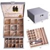 Image 1 : Lot of 1 Grey Leather 3-Layer Jewelry Box/Jewelry Organizer - Brand New!