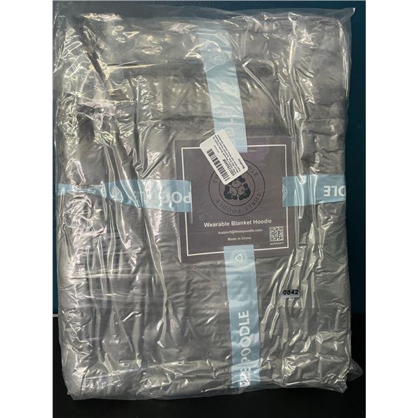 Lot of 1 Three-Poodle Super Soft Wearable Oversized-Hoodie "Snuggie" Blanket for Adults - Brand New!