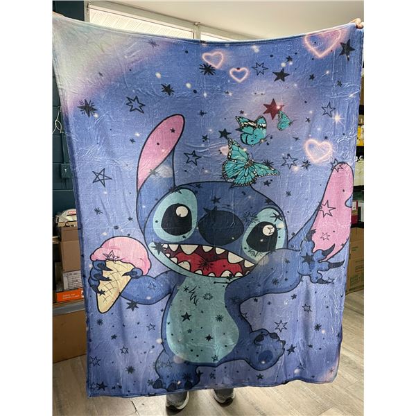 Lot of 1 Lilo & Stitch - Soft Plush Fleece Blanket - 50in x 60in - Brand New!
