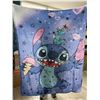 Image 1 : Lot of 1 Lilo & Stitch - Soft Plush Fleece Blanket - 50in x 60in - Brand New!