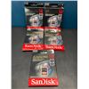Image 1 : Lot of 5 Sandisk Extreme Pro SDXC UHS-I Memory Cards - 128GB each
