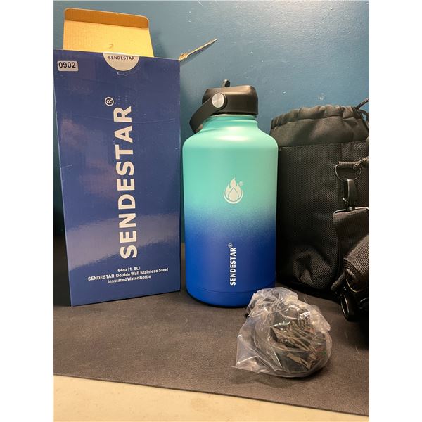 Lot of 1 Sendestar Double Wall Stainless Steel Insulated Water Bottle - 1.8L (64oz)