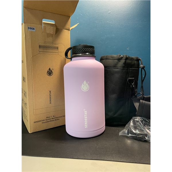 Lot of 1 Sendestar Double Wall Stainless Steel Insulated Water Bottle - 1.8L (64oz) - Lilac