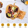 Image 2 : Lot of 1 Bamboo Cheese Board/Charcuterie Board - Apple Shaped - w/ 4 Cheese Knives - New Sealed!