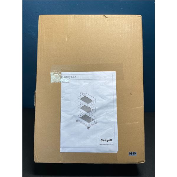 Lot of 1 3-Tier Utility Storage Cart/Rolling Cart