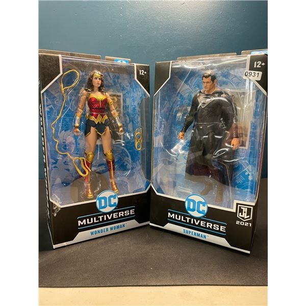 Lot of 2 DC Multiverse Action Figures by McFarlane Toys - Wonder Woman & Superman