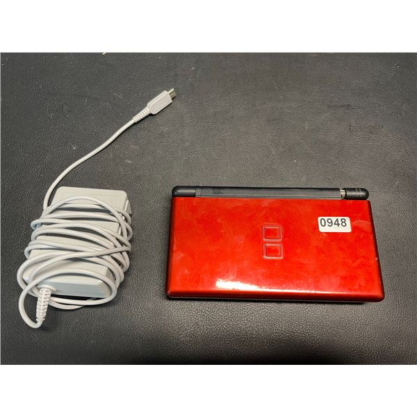 Lot of 1 Nintendo DS Lite Handheld Console - Used - Red/Black - With Charger - For Parts/Repair