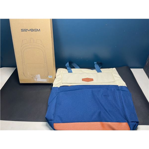 Lot of 1 Srybem Convertible Laptop tote Bag/Backpack - 16 inch - Waterproof - Blue