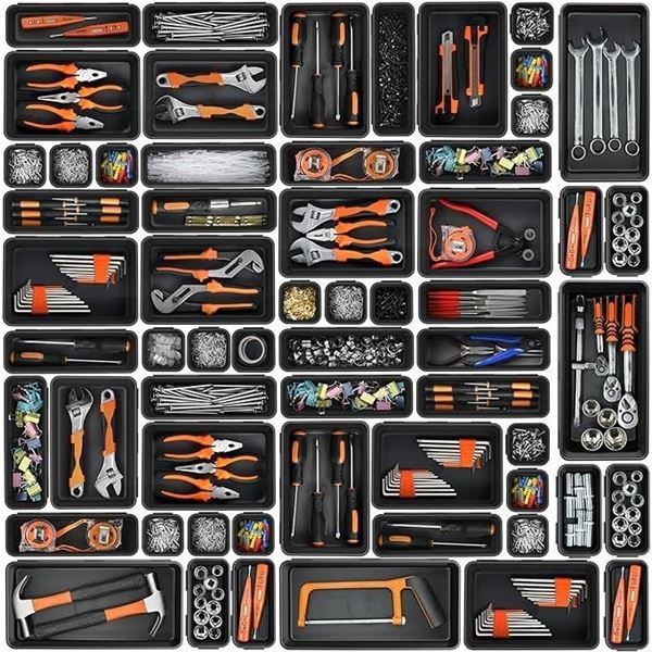 Lot of 1 Box of Tool-Box/Drawer Organizer Trays - 46 PCS - Brand New!
