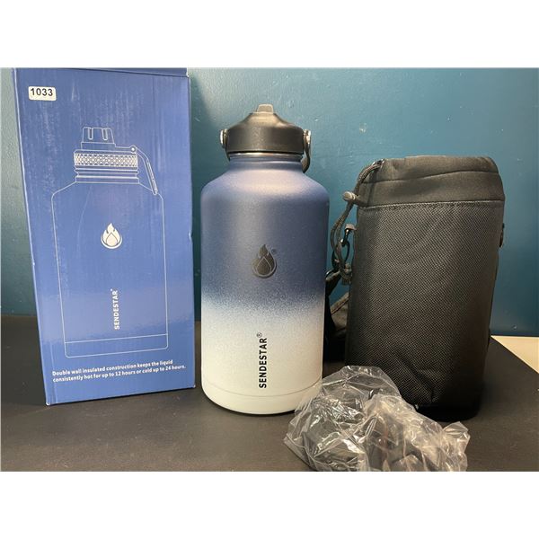 Lot of 1 Sendestar Double Wall Stainless Steel Insulated Water Bottle - 1.8L (64oz) - Blue Ombre