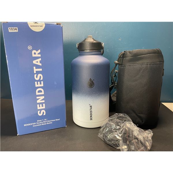 Lot of 1 Sendestar Double Wall Stainless Steel Insulated Water Bottle - 1.8L (64oz) - Blue Ombre