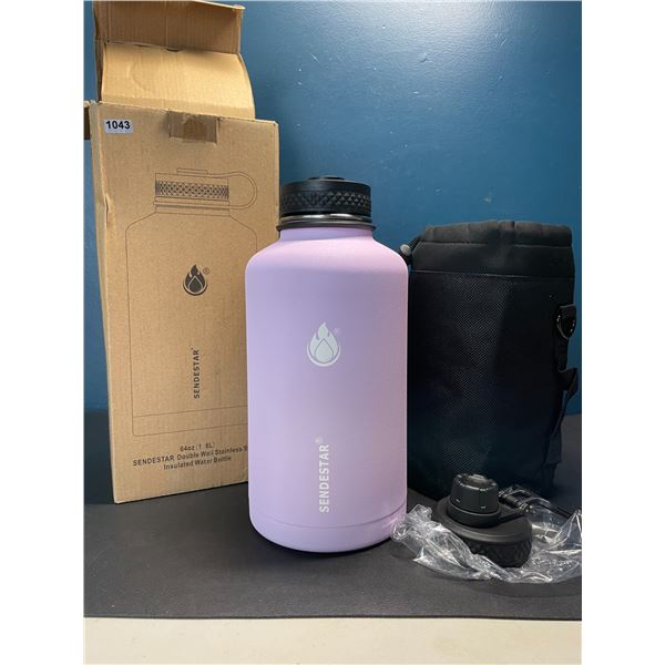 Lot of 1 Sendestar Double Wall Stainless Steel Insulated Water Bottle - 1.8L (64oz) - Lilac