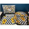 Image 1 : Lot of 2 Sunflower Checkered Mesh Backpack Sets w/ Cosmetic Bags