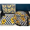 Image 1 : Lot of 2 Sunflower Checkered Mesh Backpack Sets w/ Cosmetic Bags