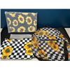 Image 2 : Lot of 2 Sunflower Checkered Mesh Backpack Sets w/ Cosmetic Bags