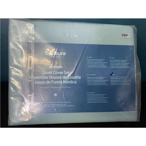 Lot of 1 Bedsure Duvet Cover Set - King Size - Blue