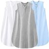 Image 1 : Lot of 1 Pack of Yoofoss Baby Sleep Sacs - 3 PCS Included (Grey, White, & Blue) - 6-12month