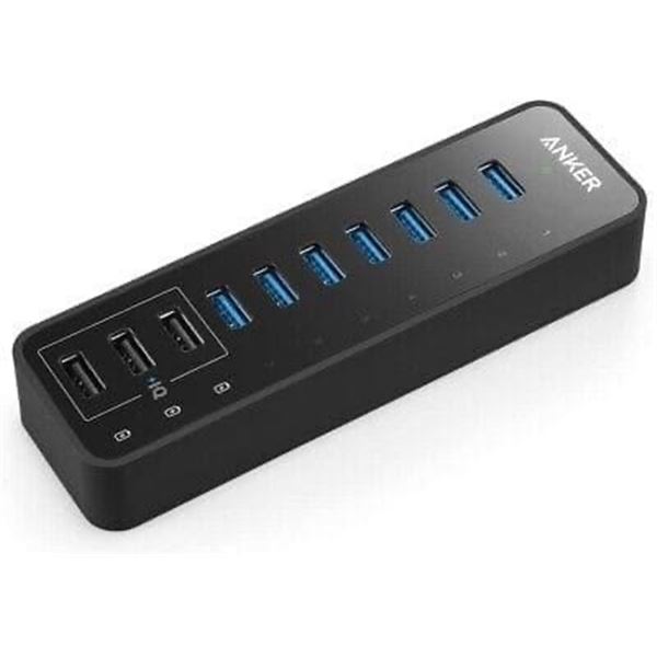 Lot of 1 ANKER 7-Port USB 3.0 Data Hub/Charging Hub with 3 Additional PowerIQ Ports