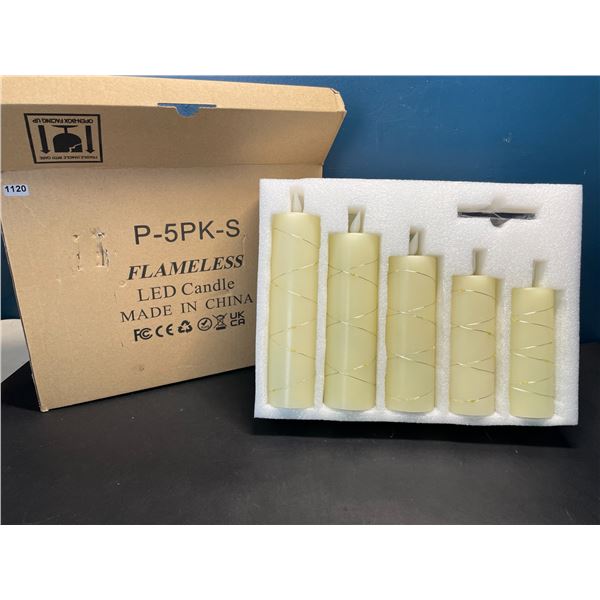 Lot of 1 Box of Flameless LED Candles - 5PCS/Assorted Sizes Included w/ Remote Control