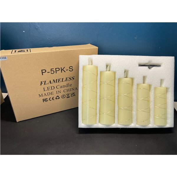 Lot of 1 Box of Flameless LED Candles - 5PCS/Assorted Sizes Included w/ Remote Control