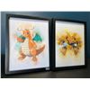 Image 1 : Lot of 2 Pokemon Framed Art Pieces - Dragonite & Alakazam (8.5 x 11in approx)