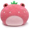 Image 1 : Lot of 2 Strawberry Frog "Squishmallow" Inspired Pillow Plushies - Large 12in Size
