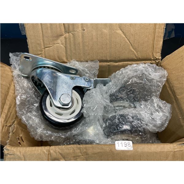 Lot of 1 Box of Heavy-Duty Caster Wheels - Pack of 4