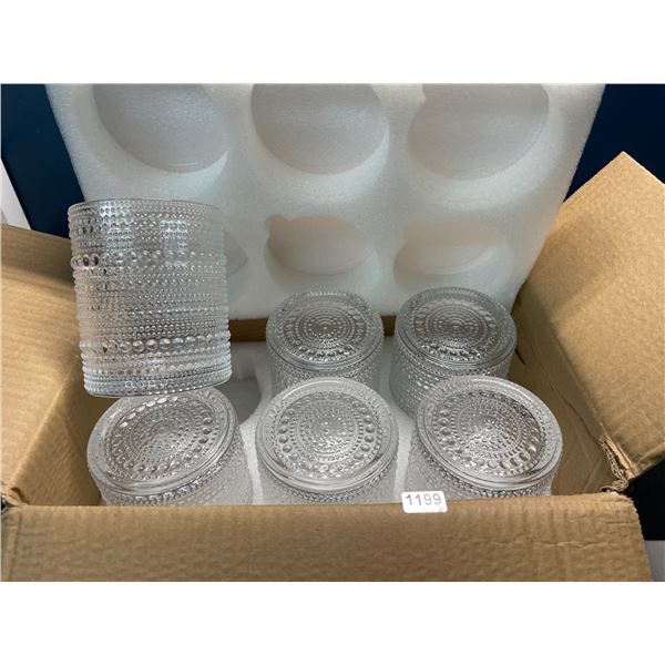 Lot of 1 Box of Glass Drinking Cups - Pack of 6