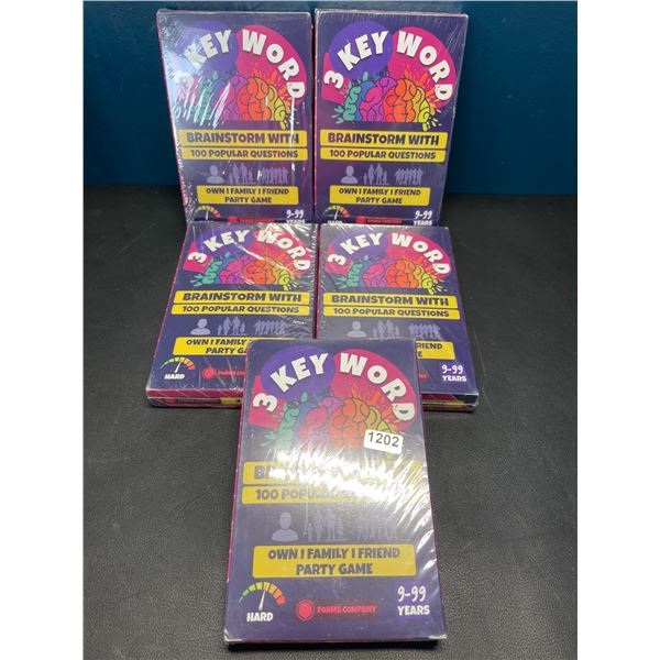 Lot of 5 "3 Key Word" Party/Family Card Games