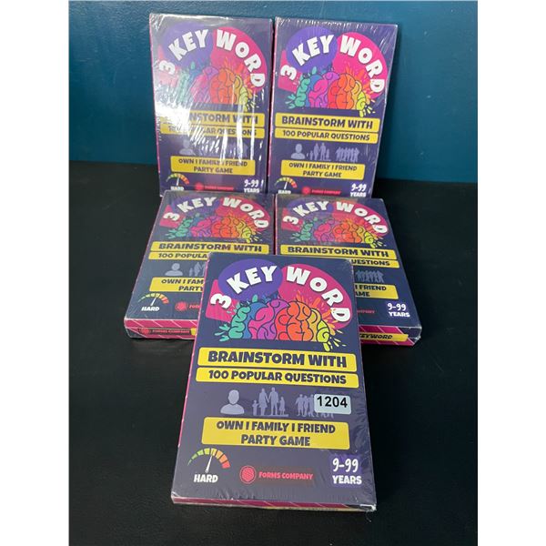 Lot of 5 "3 Key Word" Party/Family Card Games