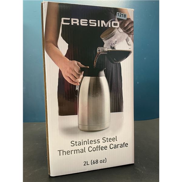 Lot of 1 Cresimo Stainless Steel Thermal Coffee Carafe - 2L (68oz) - Brand New!