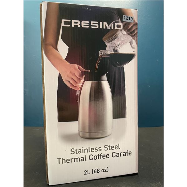 Lot of 1 Cresimo Stainless Steel Thermal Coffee Carafe - 2L (68oz) - Brand New!