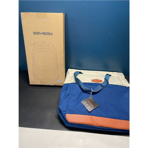 Lot of 1 Srybem Convertible Laptop tote Bag/Backpack - 16 inch - Waterproof - Blue