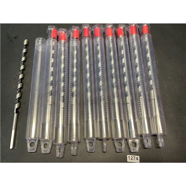 Lot of 10 Wood Auger Drill Bits