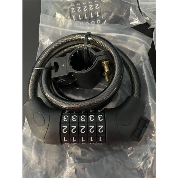 Lot of 4 Bicycle Locks - 5 Digit Combination Bicycle Locks - Brand New!