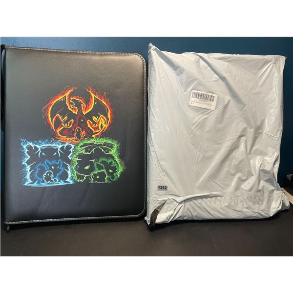 Lot of 2 Leather Pokemon Premium Card Binders - Holds 900 Cards per Binder (Large 12in Size Binders)
