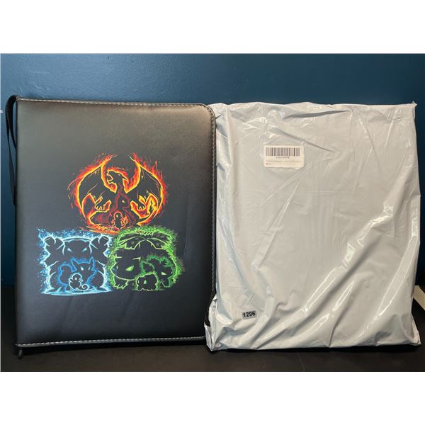 Lot of 2 Leather Pokemon Premium Card Binders - Holds 900 Cards per Binder (Large 12in Size Binders)