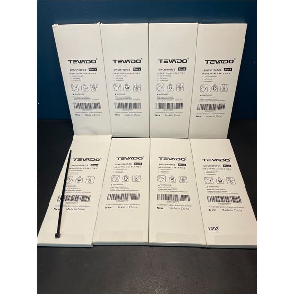 Lot of 10 Multi-Packs of 8-inch Industrial Cable Ties/Zip Ties - 100PCS per pack