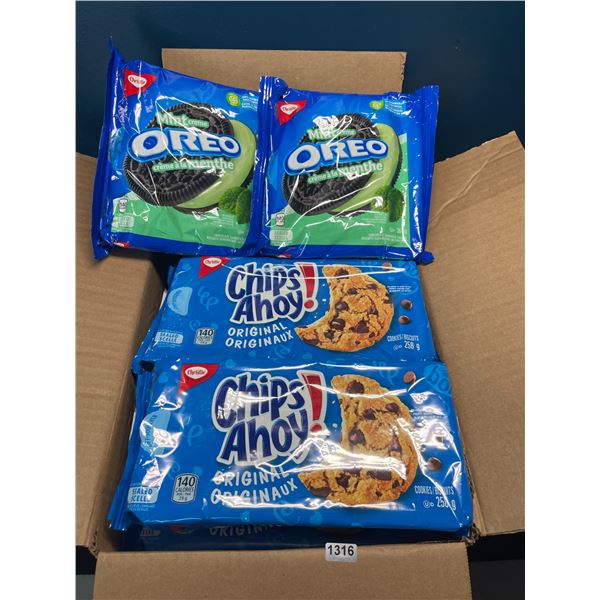Lot of 1 Box of 9 Assorted Packs of Cookies/Snacks