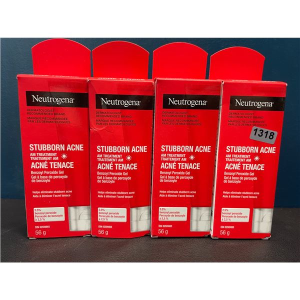 Lot of 4 Neutrogena Stubborn Acne AM Treatment - 56G Each