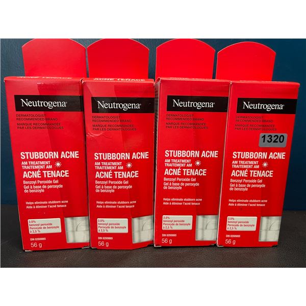 Lot of 4 Neutrogena Stubborn Acne AM Treatment - 56G Each