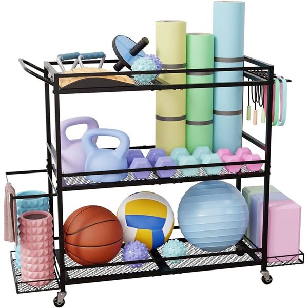 Lot of 1 Multifunction Home Gym Yoga Mat/Workout Gear Storage Rack - Brand New Sealed!