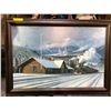 Image 1 : Framed Limited Edition Painting by Max Jacquiard - Lake Louise Train Station - # 9/25 - 49"W x 35"H