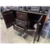 Image 1 : Wooden display cabinet - 2 door / 3 drawer - 48"W x 18"D x 34.5"H