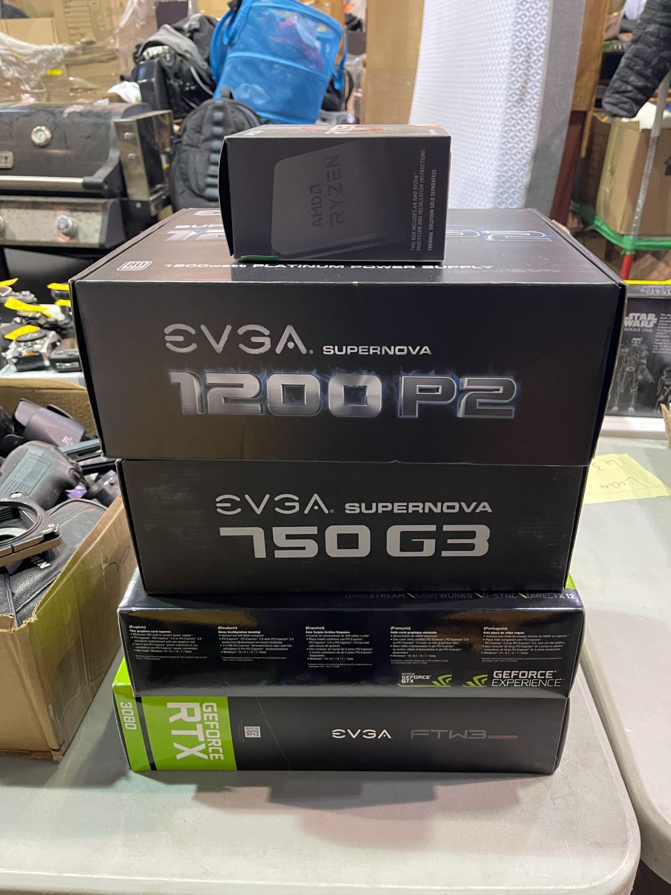 Empty boxes for computer parts - Ryzen 9 500 Series Processor / EVGA ...