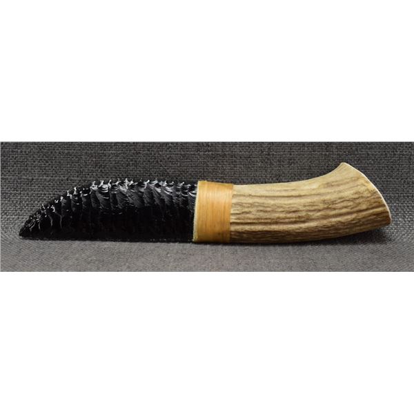 ANTLER HANDLE STONE BLADE KNIFE