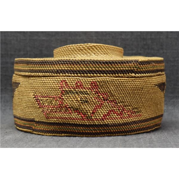 NOOTKA /MAKAH INDIAN LIDDED BASKET