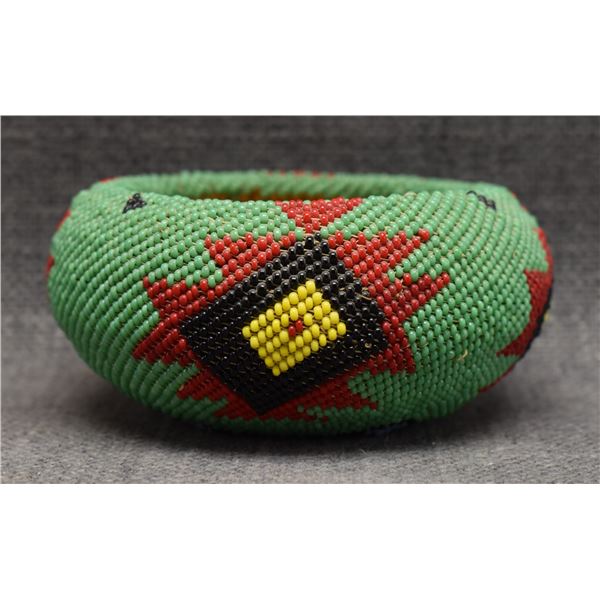 WASHOE INDIAN BEADED BASKET