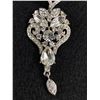 Image 3 : Lovely Pair of Vintageg Silver Plated w/ White Rhinestones Dangle Earrings, Good Condition, No Stone